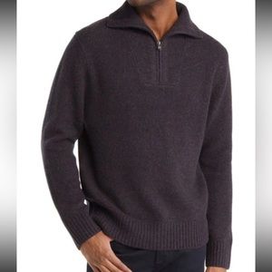 VINCE. Mélange Quarter-Zip Merino Wool Sweater